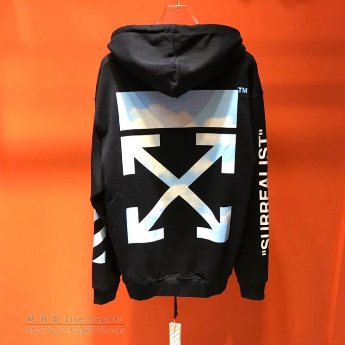 OffWhite男裝 19-20FW新款 最高品質 off男士連帽套頭黑色衛衣 男士秋季最新單品  tzy2368